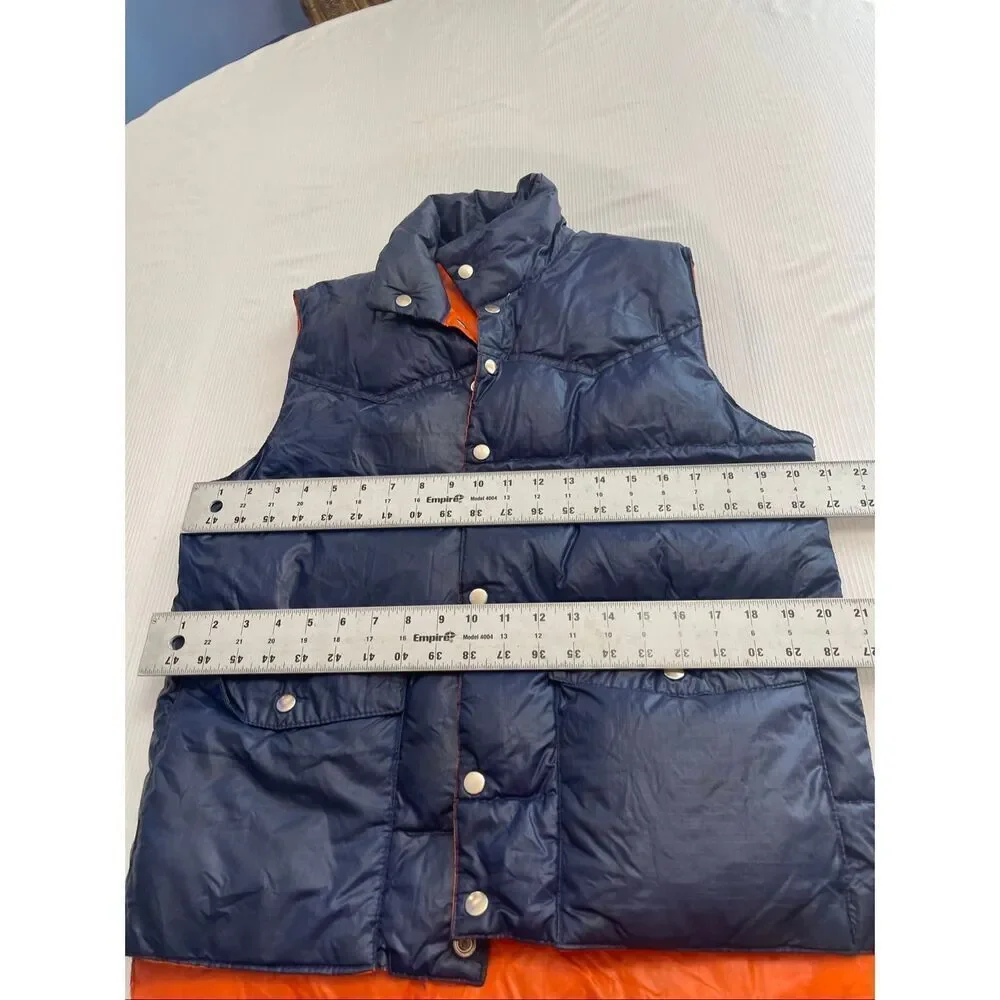 Mohawk Vintage Blue Orange Nylon Reversible Vest Size Small